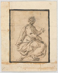 Skissebokside: Allegorisk figur av Pietro da Cortona