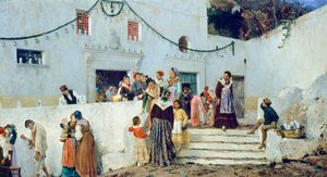 Feiringsdag, av Pio Joris (1843-1921), olje på lerret, 93x160 cm av Pio Joris