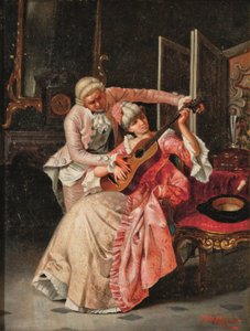 The Music Lesson (olje på lerret) av Pio Ricci