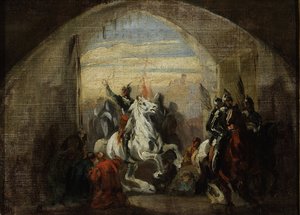 Inntoget av Boleslas I fra Polen, sier den modige (967-1025) til Kiev - Inntreden av Boleslaw den modige i Kiev av Michalowski, Piotr (1800-1855). Olje på lerret, størrelse: 35,5x48,5, ca. 1837, Narodowe-museet, Warszawa