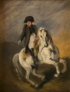 Napoleon på en grå hest (olje på lerret)