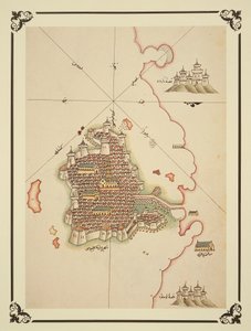 Kart over Gallipoli, fra 'Kitab-I Bahriye' (farge litho) av Piri (after) Reis