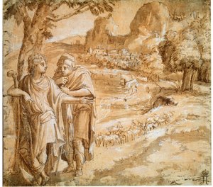 Shepherd and Piligrim in a Landscape