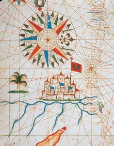 Alexandria, Egypt, fra portolan atlas bestående av seks kart, av Placido Caloiro og Francesco Oliva, Parchment. 1646.