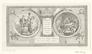 Medaillon op de Alliantie tussen de Franse en de Bataafse Republieken, 1795 Allianse og evig union mellom de franske og bataviske republikkene (tittel på objekt) av Poisson