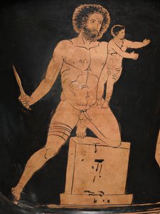 Detalj av et Lucanian Calyx-Krater, ca. 400 f.Kr