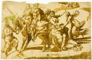 Celias flukt av Polidoro da Caravaggio