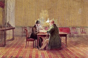 Adam Bernard Mickiewicz (1798-1855) spilte sjakk med en venn, 1830 av Polish School