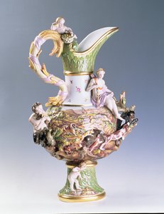 Dekorativ kanne som representerer jorden, produsert i Misnia, ca. 1860-80 (porselen)