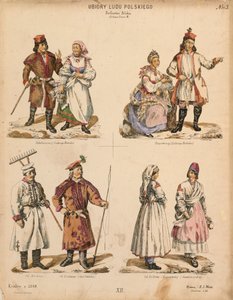 Eksempler på polske folkedrakter, utgitt av K.S. Wolski, Krakow, 1888