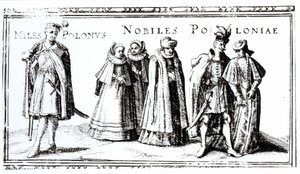 Polsk adel (gravering) (bw-bilde) av Polish School