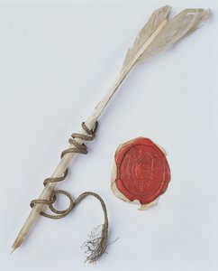 Fjærpenn og voksforsegling, 1802 av Polish School