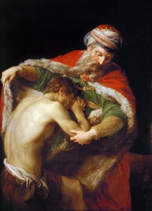 Lignelsen om den fortapte sønn - Pompeo Girolamo Batoni (1708-1787). Olje på lerret av Pompeo Girolamo Batoni