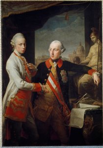 Portretter av brødrene Leopold II av Habsburg-Lorraine, storhertugen av Toscana og Joseph II av Det hellige rike av Pompeo Girolamo Batoni
