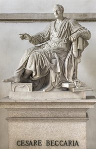 Statue av Cesare Beccaria, 1838 av Pompeo Marchesi