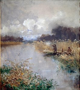 Andejaktmaleri av Pompeo Mariani (1857-1927) 1898 Søn. 115x100 cm Gener, Galleria d