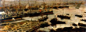 Port of Genova, maleri av Mariani