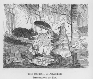 Den britiske karakteren, betydningen av te (litho)