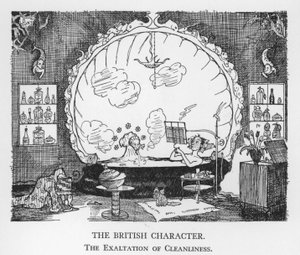 Den britiske karakteren, The Exaltation of Cleanliness (litho) av Pont