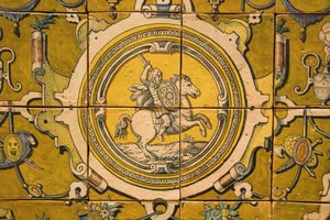 Arms of Teodosio II (1568–1630) hertug av Braganza (keramikk) av Portuguese School
