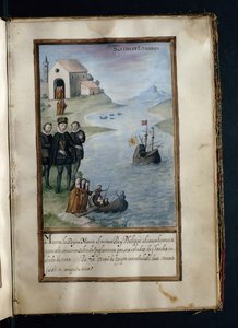 Avgang fra London, fra en historie om Syon-nonnenes peregrineringer, samlet i Lisboa på begynnelsen av 1600-tallet av Portuguese School