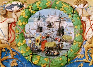 Festival of the Portuguese Fleet, illustrasjon fra Lettura Nova av Alem Douro, 1513 av Portuguese School