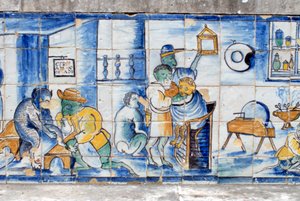 Mønstret flislegging (keramiske fliser) av Portuguese School