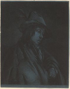 Ung mann som spiller Hurdy-Gurdy av Possibly Jan Stolker