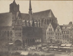Market Square i Ypres, ca. 1851. av Possibly by Louis Désiré Blanquart évrard.