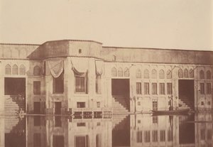 [Sommerresidens Qasr of the Shah, Emarat-e xoruji, Teheran, Iran], 1840-60-tallet.