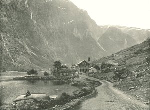 Telefonstasjon og hoteller, Gudvangen, Norge, 1895.