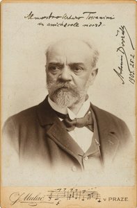 Portrett av komponisten Antonin Dvorak 1841-1904, ca. 1900. av Prague . Photo studio J. Mulac