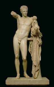 Statue av Hermes og spedbarnet Dionysos, ca. 330 f.Kr. (parian marmor)