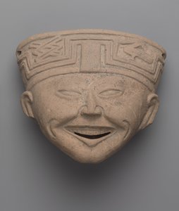 Leder for en leende mann, Totonac (keramikk) av Pre Columbian