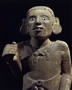 Pre-columbiansk sivilisasjon: skulptur av en aztekisk prest av Pre Columbian