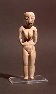 Figur av en naken kvinne, fra badarisk eller tidlig neolittisk periode, ca. 4000 f.Kr.