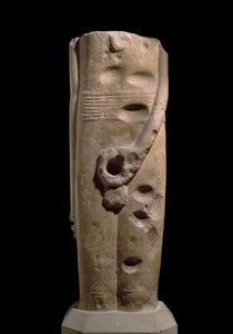 Skulptur av guden Min, Hierakonpolis, muligens ca. 4000 f.Kr. (sandstein)