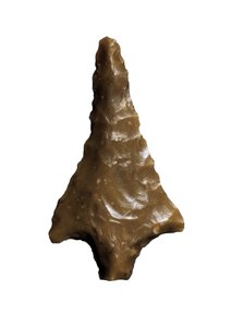 Forhistoriens pilpunkt (øvre paleolittisk - Solutreen). er hjemmehørende i Velez Blanco, hulen til Ambrosio Barcelona (bein) av Prehistoric Prehistoric