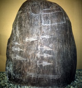 Sivilisasjonen av Camunni. Bagnolo stele type 1 a av Prehistoric Prehistoric