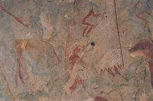 Menneske- og dyrefigurer (hulemaleri) av Prehistoric Prehistoric