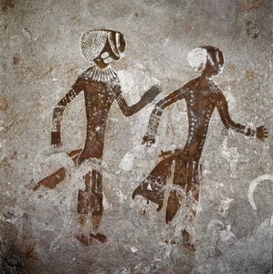 Menneskefigurer. Hulemalerier, 8000-7000 f.Kr av Prehistoric Prehistoric