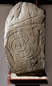 Iberic Stele of Solana of Cabanas kriger. 8.-6. århundre f.Kr av Prehistoric Prehistoric