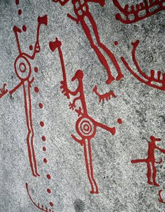 Nordisk bronsealder: jegere, helleristninger i Tanum, Sverige av Prehistoric Prehistoric
