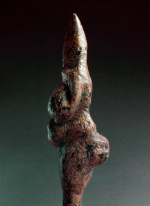 Forhistorie: Venus de Savignano, antropomorf litisk skulptur funnet i 1925 i Savignano sul Panaro. Øvre paleolitikum, steinalder Høyde: 22 cm. Luigi Pigorini nasjonalmuseum for forhistorie og etnografi (museet for forhistorie og etnografi), Roma, Italia.