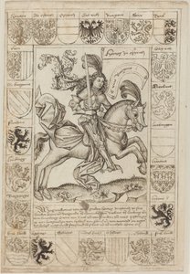 Maximilian, hertug av Østerrike, til hest av Primary Master of the Strassburg Chronicle