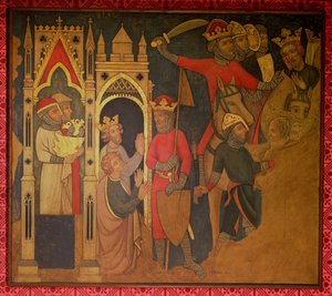 Fangenskap av kong Jojakin av Israel, rekonstruksjon av et veggmaleri opprinnelig i Painted Chamber of the Palace of Westminster