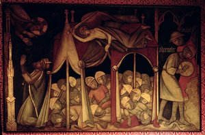 The History of Hezekiah, rekonstruksjon av en vegg et maleri opprinnelig i Painted Chamber of the Palace of Westminster