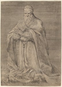 Pave Sixtus V av Prospero Bresciano, after Giuseppe Cesari