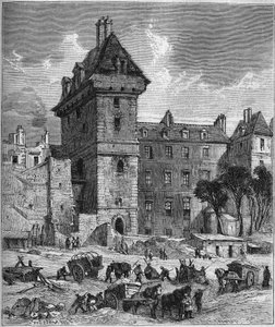 View of the Tower of Jean Without Fear (15th century), last vestige of the Hotel de Burgundy. Paris av Provost Provost
