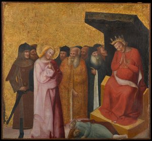 St. Johannes evangelisten gjenoppretter livet til to menn, ca 1325-1330 (tempera og bladgull på panel)